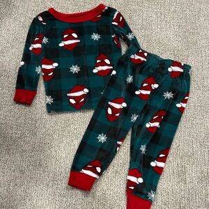 Marvel Spider-Man Holiday Pajama Set - Red and Green